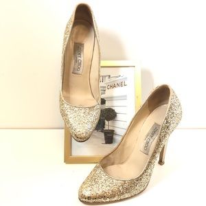 Authentic Jimmy Choo Victoria Gold Pumps